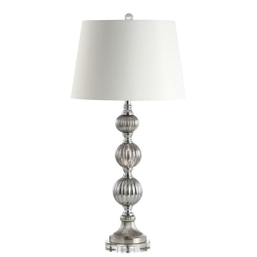 Vivienne 31" Triple Sphere Glass/Crystal LED Table Lamp - JONATHAN Y